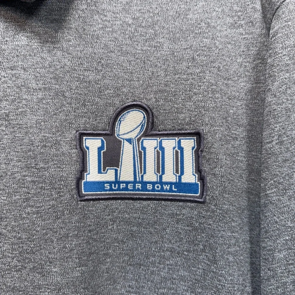 Nike Polo Shirt Mens 3XL Gray Super Bowl LIII Patch Dri-FIT NFL Team Apparel